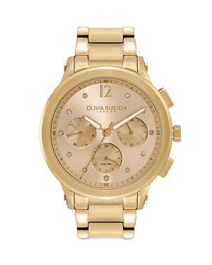 Olivia Burton Women's Sports Luxe Ion Plated Gold-tone Steel Watch 38mm In Gold