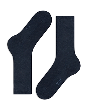 Shop Falke Family Cotton Blend Socks In Navy Melange