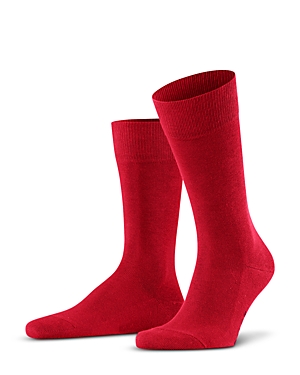 Shop Falke Family Cotton Blend Socks In Scarlet