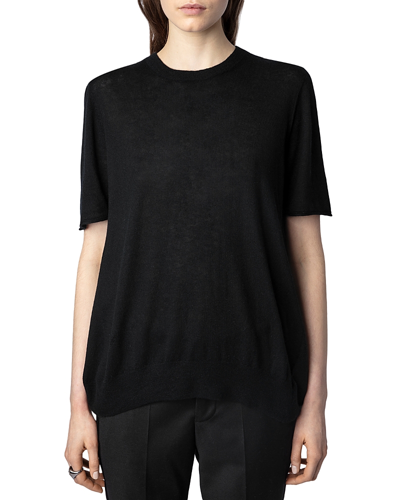 Zadig & Voltaire Ida Short Sleeve Cashmere Sweater