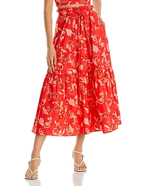 Shop A.l.c Francis Cotton Printed Midi Skirt In Calla Multi