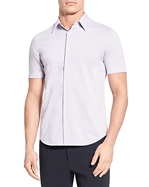 Theory Irving Slim Fit Short Sleeve Shirt In Misty Haze
