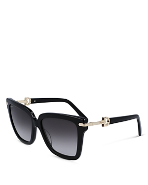Ferragamo Gancini Square Sunglasses, 57mm In Black