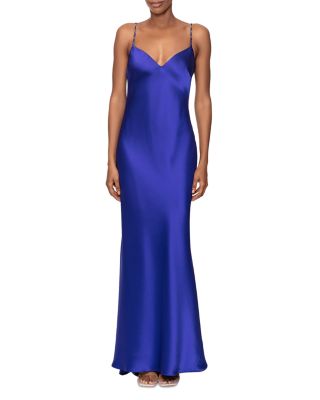 AQUA Satin Cowl Open Back Gown - Exclusive | Bloomingdale's