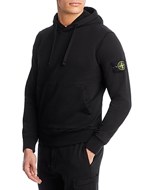 Shop Stone Island Slim Fit Garment Dyed Hooded Pullover In Black