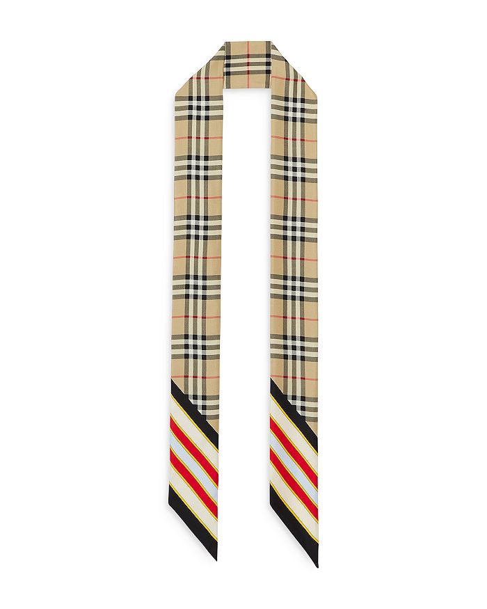Burberry check print silk scarf store