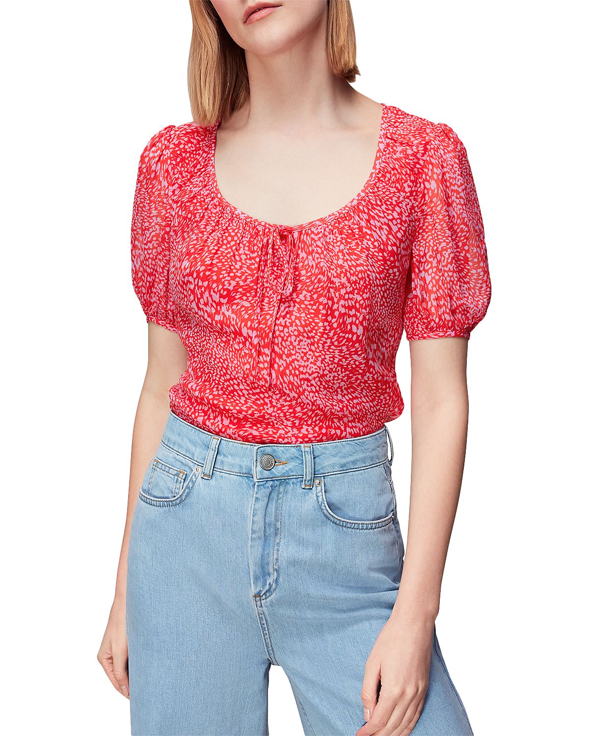 Whistles Diagonal Leopard Top
