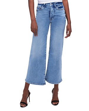 Good American Good Waist High Waist Crop Palazzo Jeans In I479