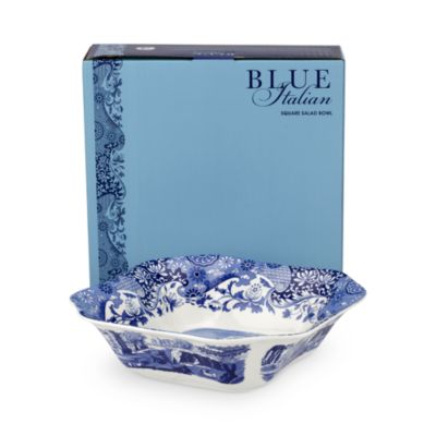 Blue Italian Square Serving Bowl