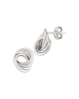 Bloomingdale's Fine Collection Sterling Silver Twist Knot Stud Earrings - Exclusive