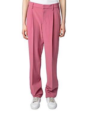 Zadig & Voltaire Tailored Straight-leg Trousers In Vieux Rose