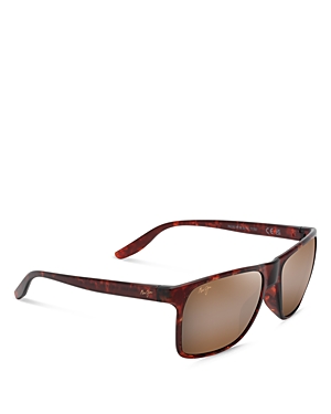 Maui Jim Pailolo Polarized Rectangular Sunglasses, 58.5mm In Tortoise/brown Polarized Solid