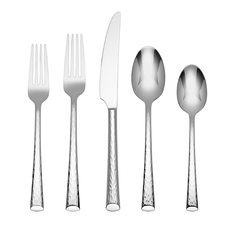 Hudson Park Collection Ingrid Hammered 42-piece Flatware Set - Exclusive In Stainless