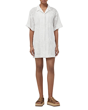 Rag & Bone Reed Embroidered Shirtdress In White