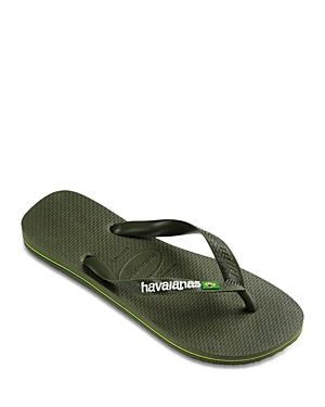 Havaianas Men's Brazil Logo Flip-flop Sandals Men's Shoes In Moss/moss
