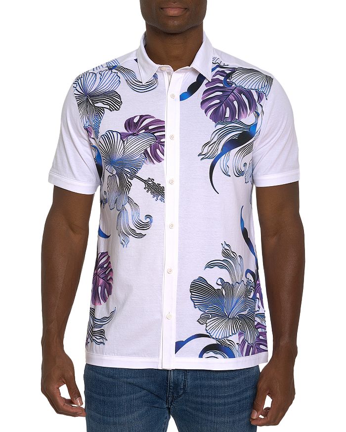 Robert Graham - Odessy Cotton Knit Tropical Fauna Print Classic Fit Button Down Shirt