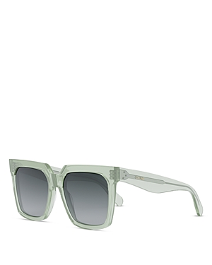 Celine Bold 3 Dots Square Acetate Sunglasses In Green/gray Gradient