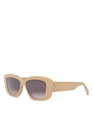 Celine Triomphe 55mm Gradient Rectangular Sunglasses In Beige/brown Gradient