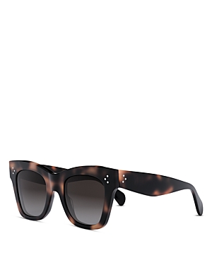 Shop Celine Cat Eye Sunglasses, 50mm In Havana/gray Gradient