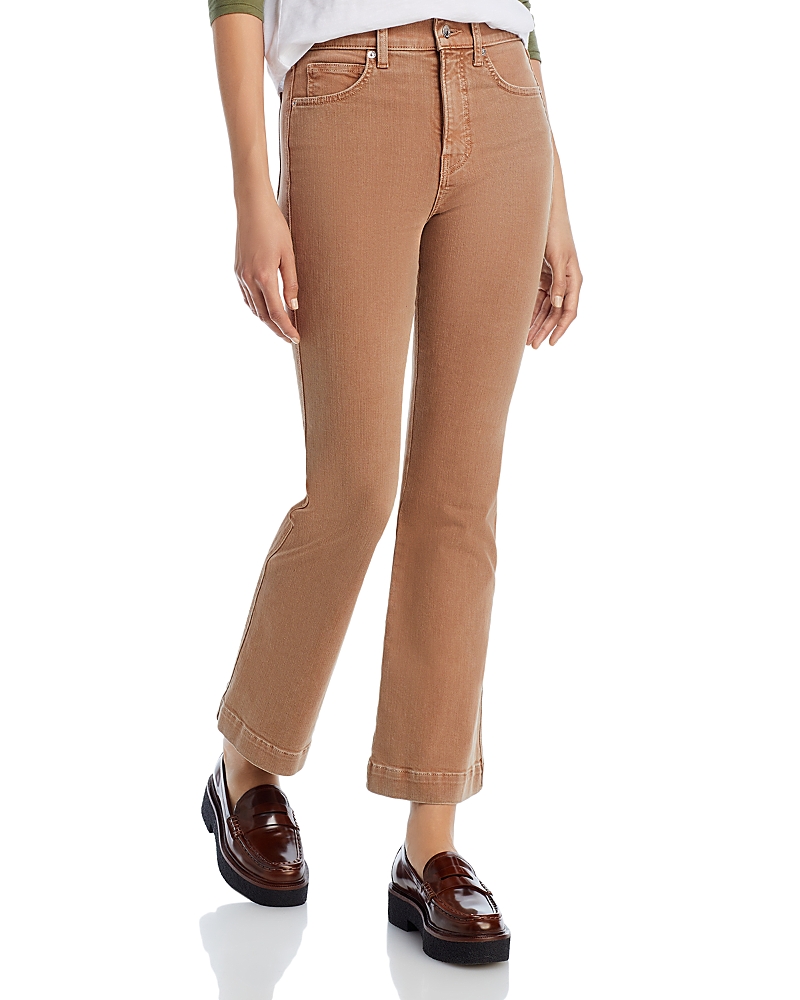 Veronica Beard Carson High Rise Ankle Flare Leg Jeans In Tan Sierra In Tan Sierra