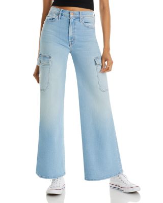 MOTHER The Undercover Cargo High Rise Wide Leg Jeans in Sun