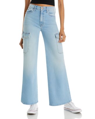 MOTHER The Undercover Cargo High Rise Wide Leg Jeans in Sun