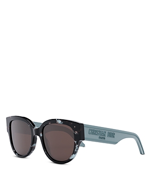 Shop Dior Wil Bu Butterfly Sunglasses, 54mm In Blue Havana/brown Solid