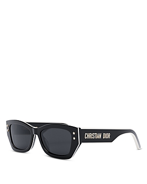 Shop Dior Pacific S2u Square Sunglasses, 53mm In Black/gray Solid