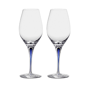 Shop Orrefors Intermezzo Blue Wine Glass, Set Of 2 In Clear