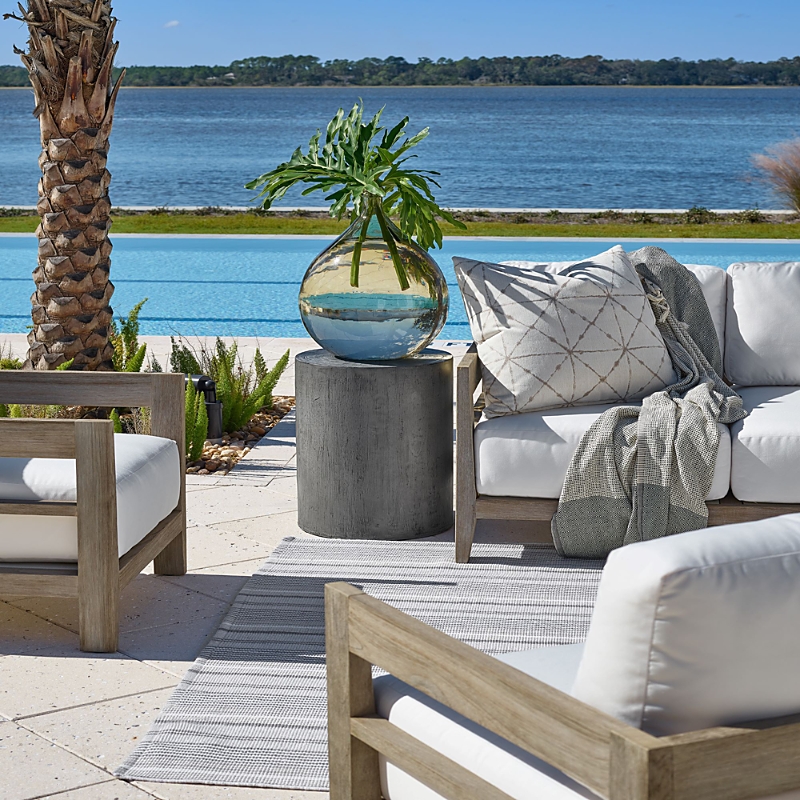 Bloomingdale's Oahu Side Table In Harvest Grey/conrete