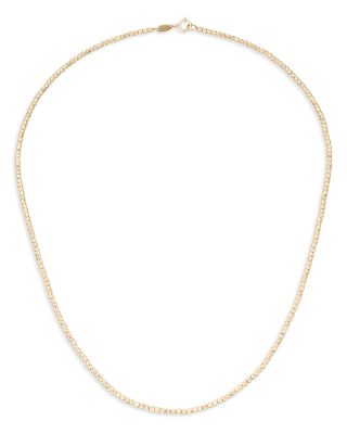 14K Yellow Gold Small Textured Bead Link Statement Necklace, 15-16"