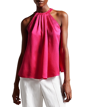 TED BAKER CORRALI PLEATED HALTER TOP