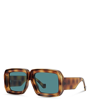 Shop Loewe Paula's Ibiza Geometric Sunglasses, 56mm In Havana/blue Solid