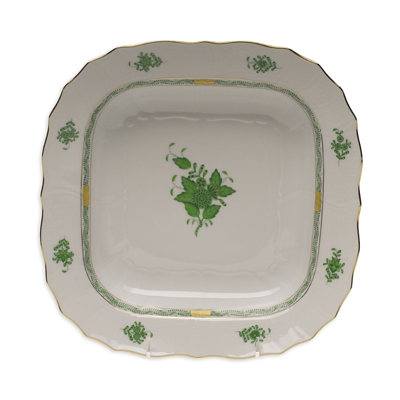 Herend Square Fruit Dish In Green