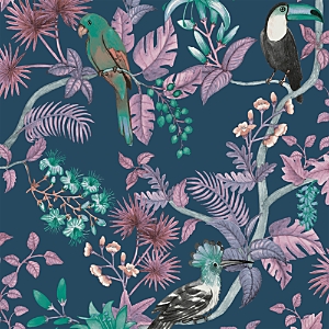 Shop Tempaper Birds Of Paradise Peel And Stick Wallpaper In Blue