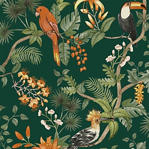 Shop Tempaper Birds Of Paradise Peel And Stick Wallpaper In Green