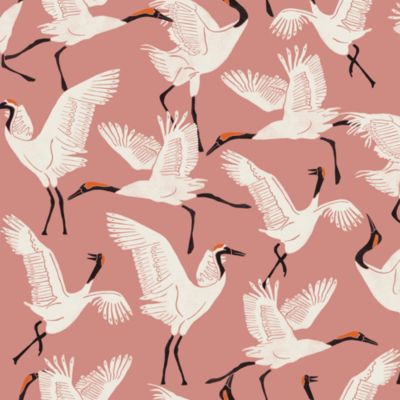 Tempaper - Family of Cranes by Novogratz Peel and Stick Wallpaper