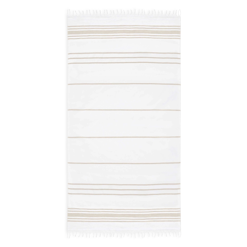Laguna Beach Textile Co. Laguna Beach Turkish Beach Towel In White Dune