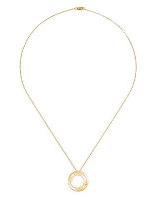 Dinh Van 18K Yellow Gold Pulse Diamond Circle Pendant Necklace, 17.7