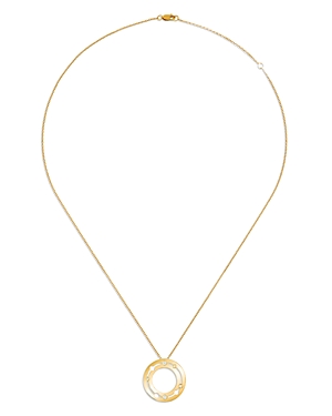 Dinh Van 18k Yellow Gold Pulse Diamond Circle Pendant Necklace, 17.7