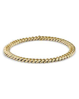 18K Yellow Gold Sculpted Cable Necklace, 17"