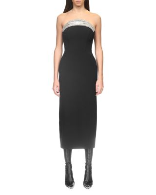 David Koma Crystal Embellished Strapless Midi Dress | Bloomingdale's