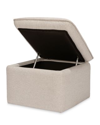 Cali Storage Ottoman in Eco Performance Fabric with USB port | Water Repellent & Stain Resistant