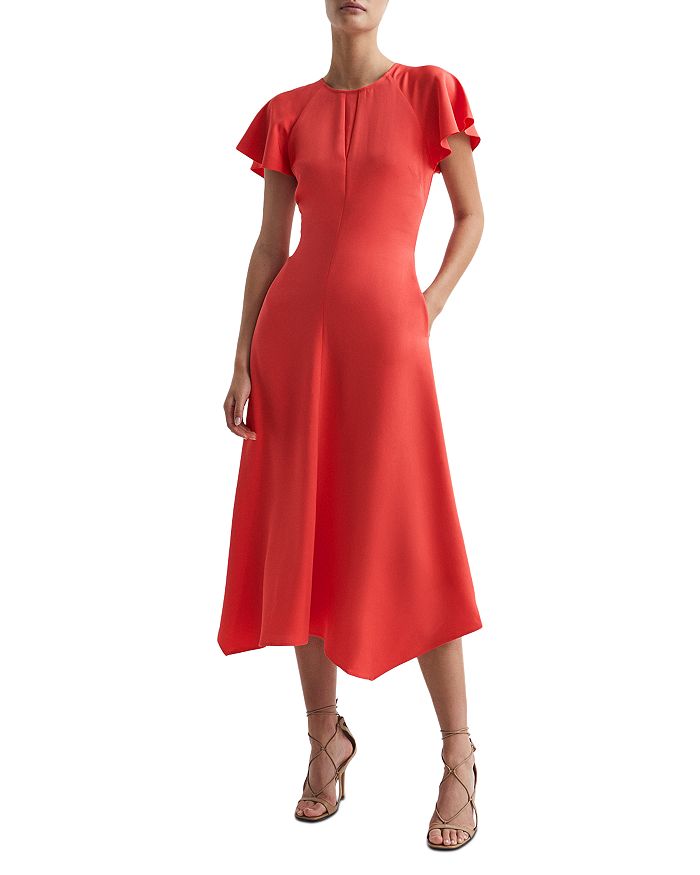 REISS Eleni Cap Sleeve Midi Dress | Bloomingdale's