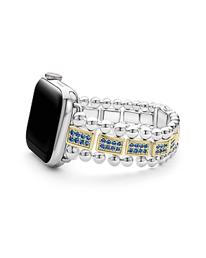 Lagos Smart Caviar Sterling Silver & 18k Gold Apple Watch Bracelet, 38-45mm In Silver/blue