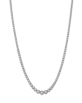 Bloomingdale's - Certified Colorless Diamond Crown Set Tennis Necklace in 14K White Gold, 10.0 ct. t.w. - 100% Exclusive
