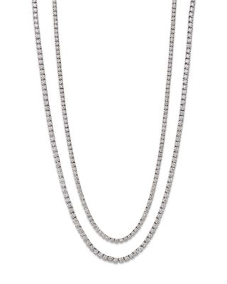 Diamond Tennis Necklace in 14K White Gold, 5.0 tcw