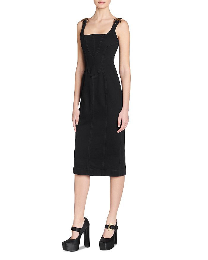 Versace Jeans Couture Buckle Strap Midi Dress | Bloomingdale's