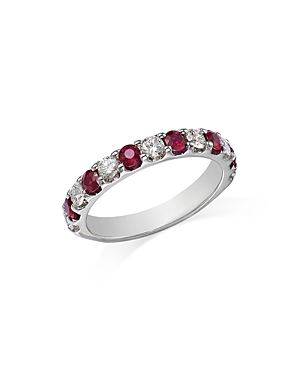 Bloomingdale's Ruby and Diamond Band in 14K White Gold - 100% Exclusive