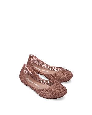Mini Melissa Campana Zigzag Flat In Clear/purple
